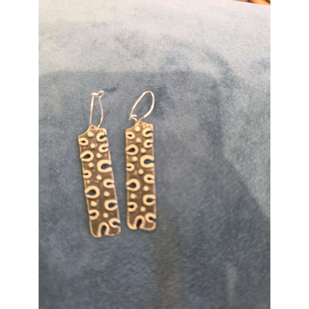 Vintage Style Rectangular Horseshoe Cutout Dangle Earrings Metal Boho Western